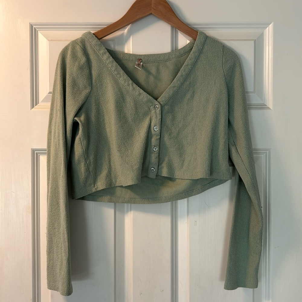 Pacsun Green Cropped Sweater